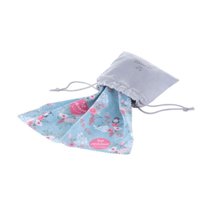 Chiffon pour lunettes 17 x 20 cm avec sac, design « Colibri »