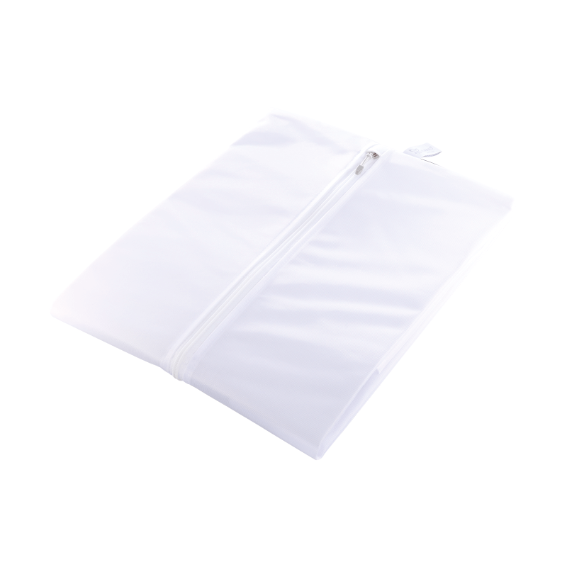Sac à linge XL 47 x 98 cm avec protège-curseur blanc Sac à linge XL 47 x 98 cm avec protège-curseur blanc