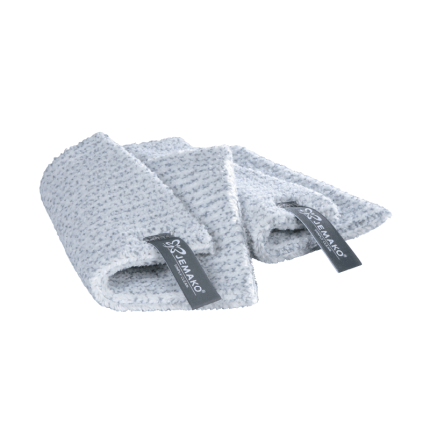 Chiffon Duo petit 18 x 14 cm, gris clair, pack de 2